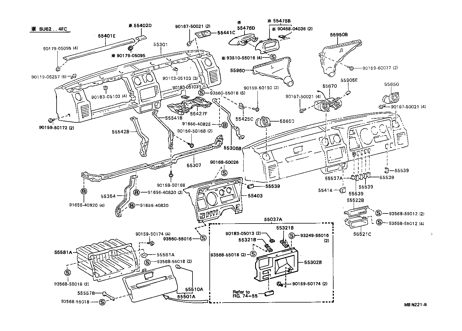 55321-95404 BRACKET, INSTRUMENT PANEL, NO.1 product image