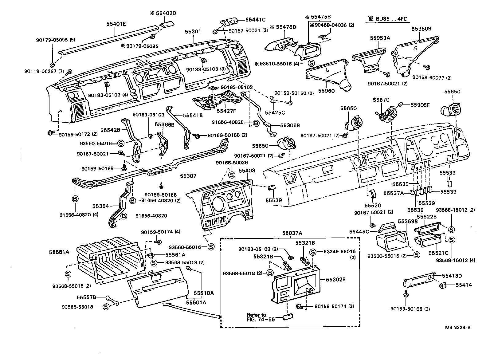55321-95404 BRACKET, INSTRUMENT PANEL, NO.1 product image