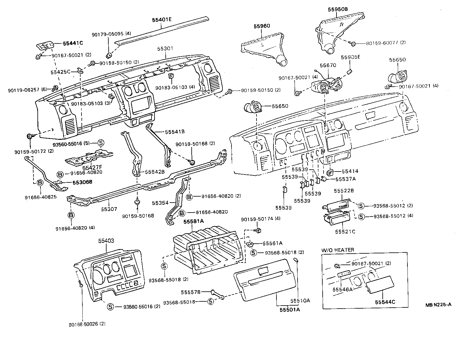 55306-95405 BRACE SUB-ASSY, INSTRUMENT PANEL TO COWL product image