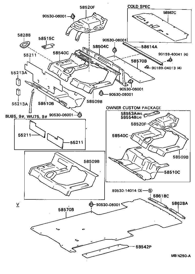 58540-95412-04 MAT ASSY, FLOOR, REAR product image