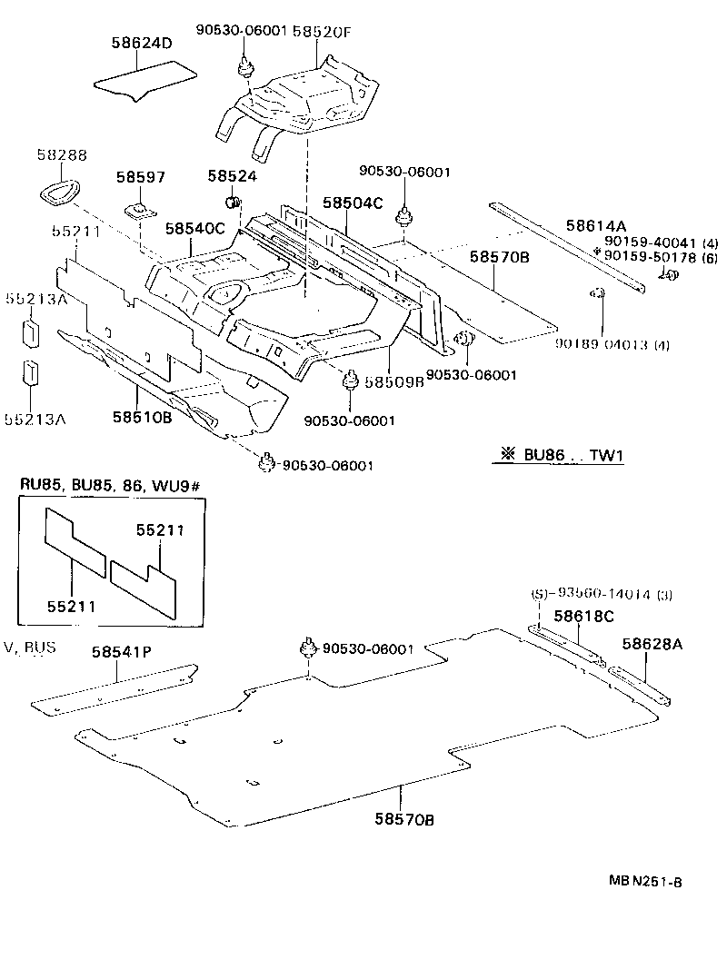 58624-95403-06 PAD, CENTER FLOOR SILENCER product image