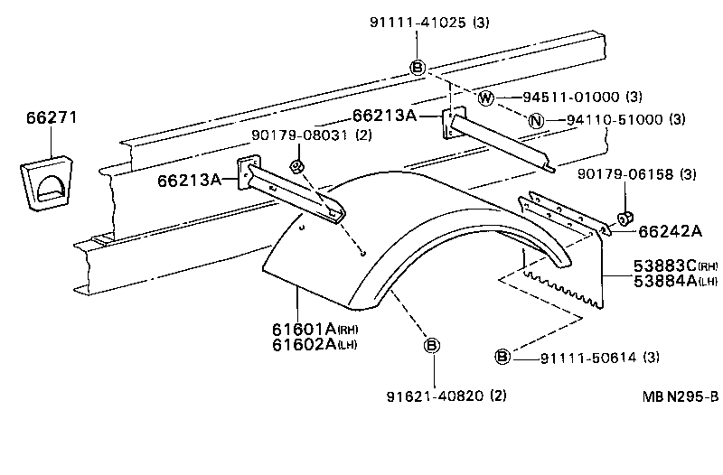 53883-93103 MUDGUARD, FENDER, RH product image