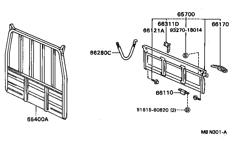 65700-92829 GATE ASSY, REAR BODY TAIL product image