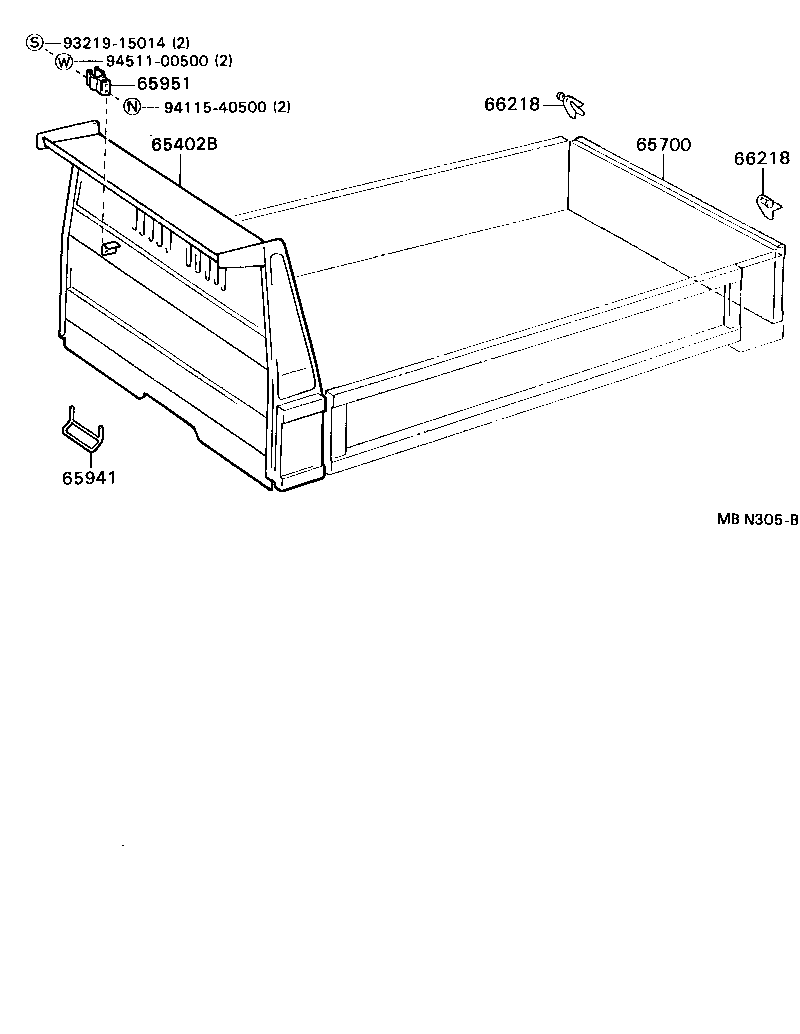 65701-93107 GATE ASSY, REAR BODY TAIL product image