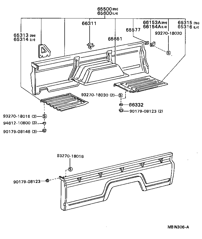 65313-95408 PANEL, FLOOR FRONT CORNER, RH product image