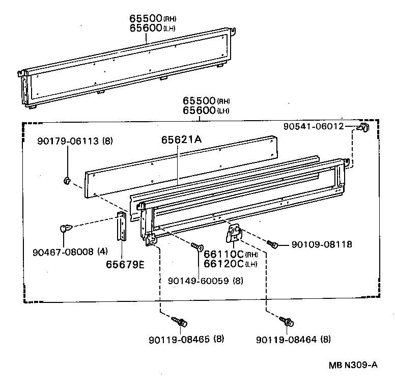 65660-92803 PANEL ASSY, REAR BODY SIDE, RH product image