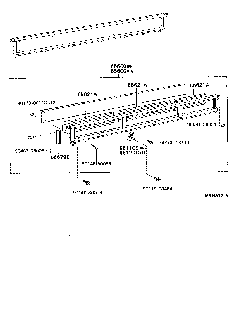 65313-95408 PANEL, FLOOR FRONT CORNER, RH product image