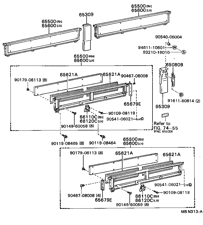65660-92803 PANEL ASSY, REAR BODY SIDE, RH product image