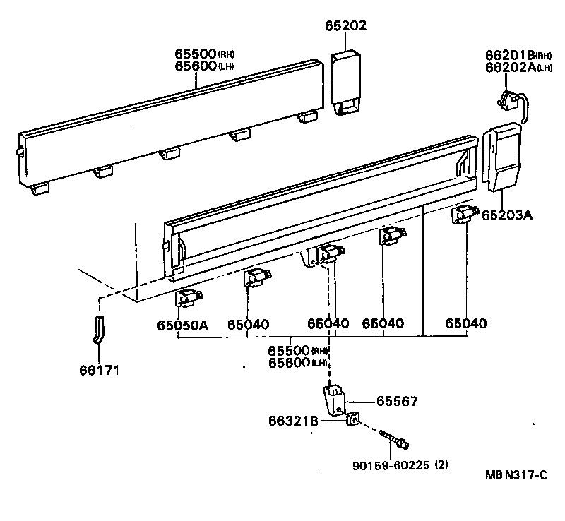 65660-92803 PANEL ASSY, REAR BODY SIDE, RH product image