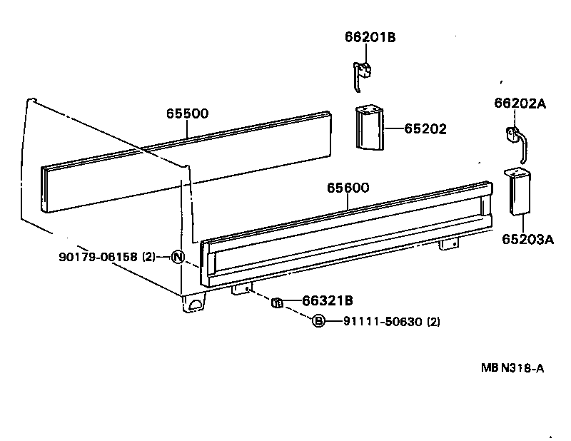 65660-92803 PANEL ASSY, REAR BODY SIDE, RH product image