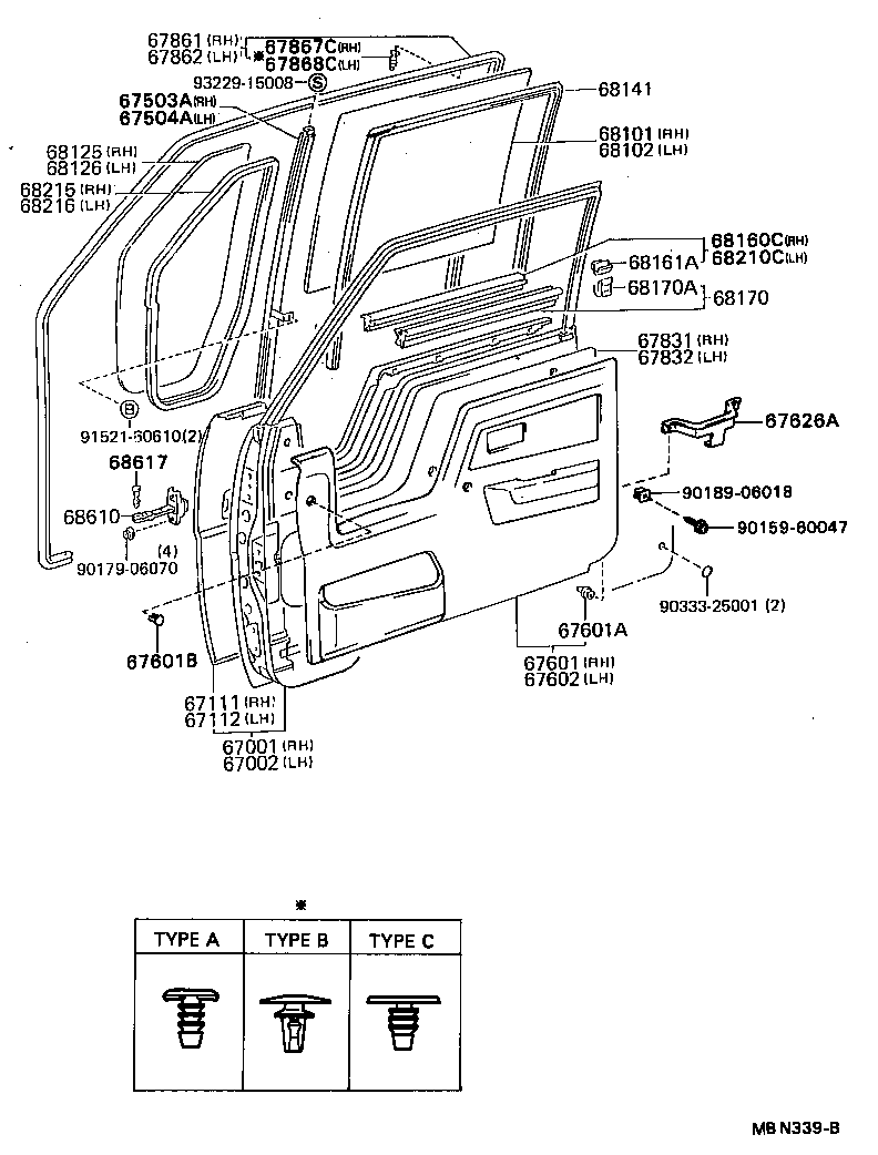 67001-96428 PANEL SUB-ASSY, FRONT DOOR, RH product image