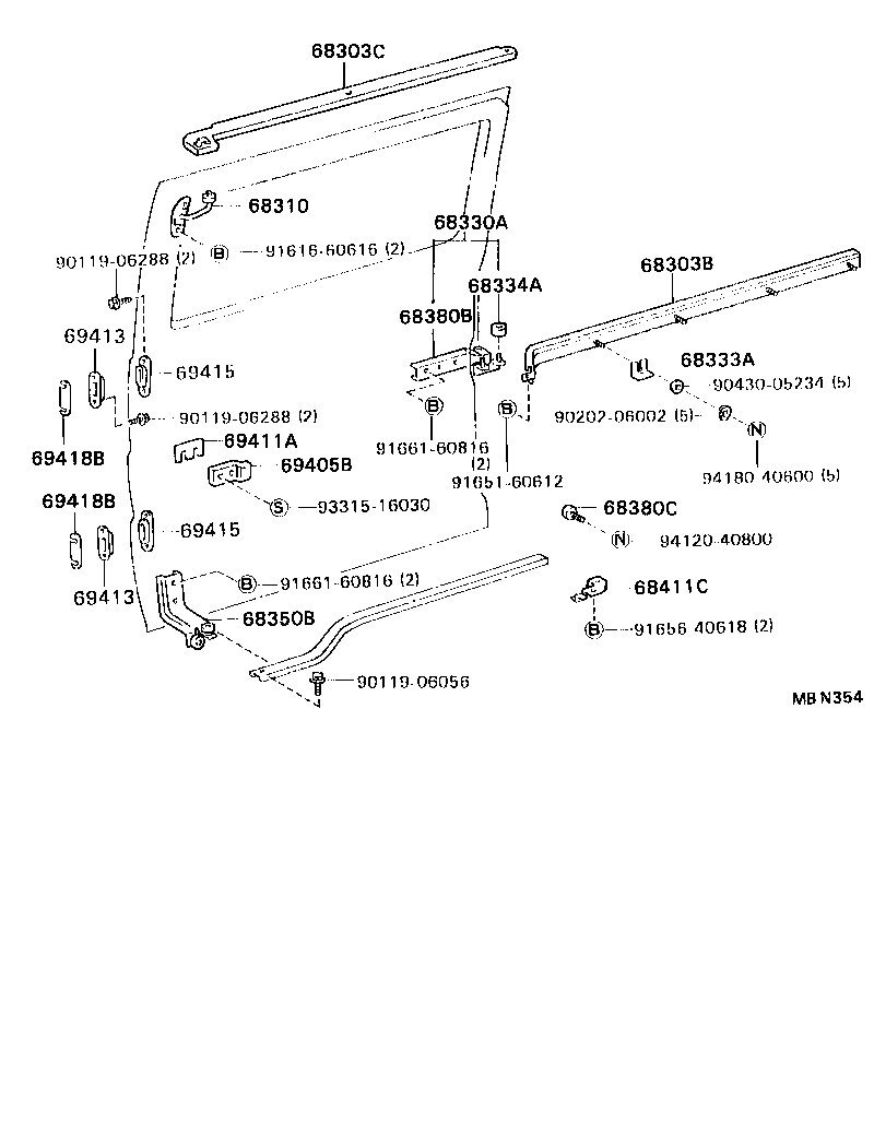 68330-92601 ROLLER ASSY, SLIDE product image