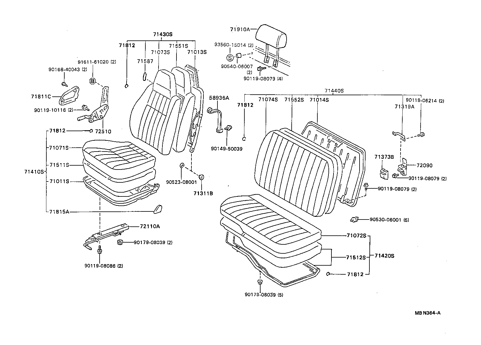 71014-92602 FRAME SUB-ASSY, FRONT SEAT BACK, LH product image