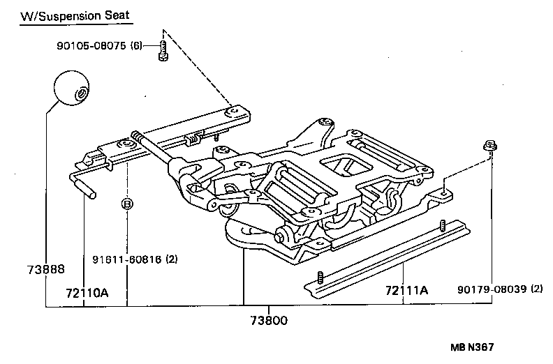 71012-95416 FRAME SUB-ASSY, FRONT SEAT CUSHION, LH product image