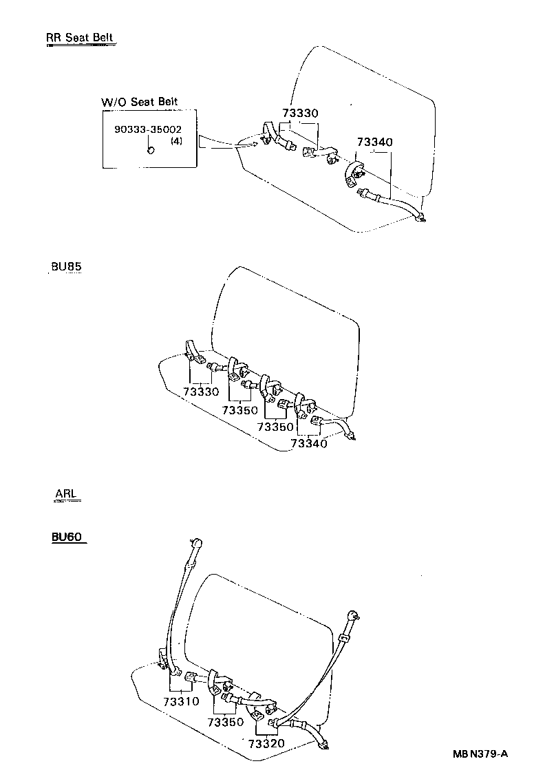 73230-95413-06 BELT ASSY, FRONT SEAT INNER, RH product image