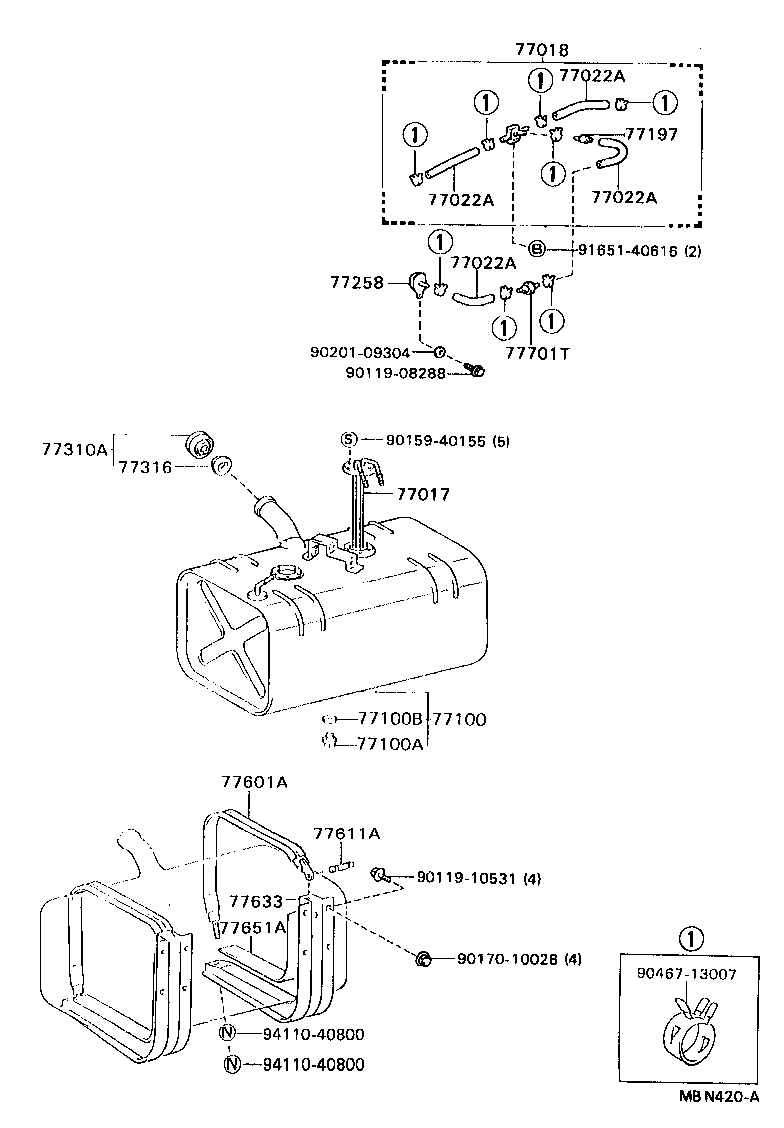 77017-36130 TUBE SUB-ASSY, FUEL AND EVAPORATION VENT product image
