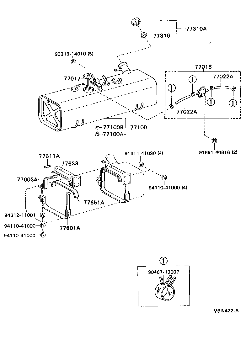 77017-36130 TUBE SUB-ASSY, FUEL AND EVAPORATION VENT product image