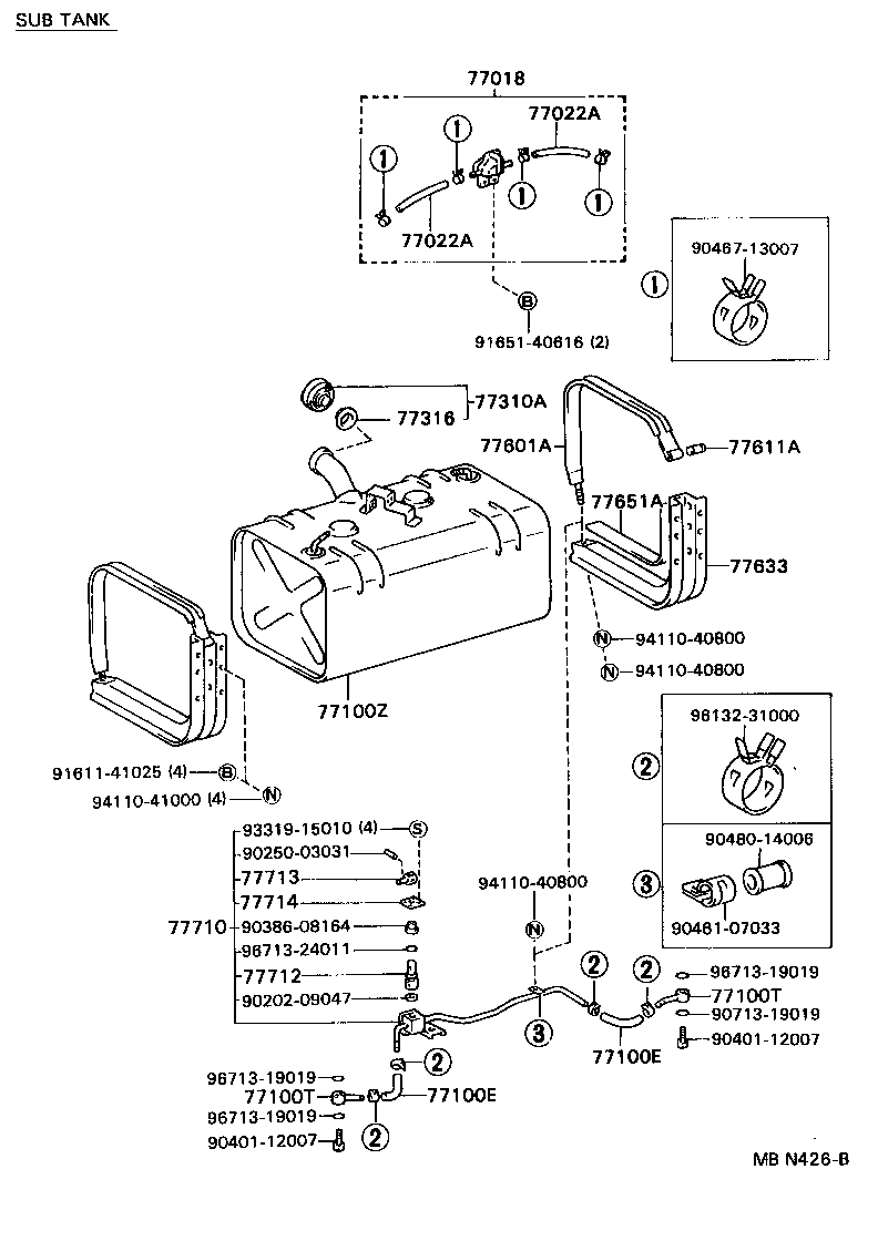77017-36130 TUBE SUB-ASSY, FUEL AND EVAPORATION VENT product image