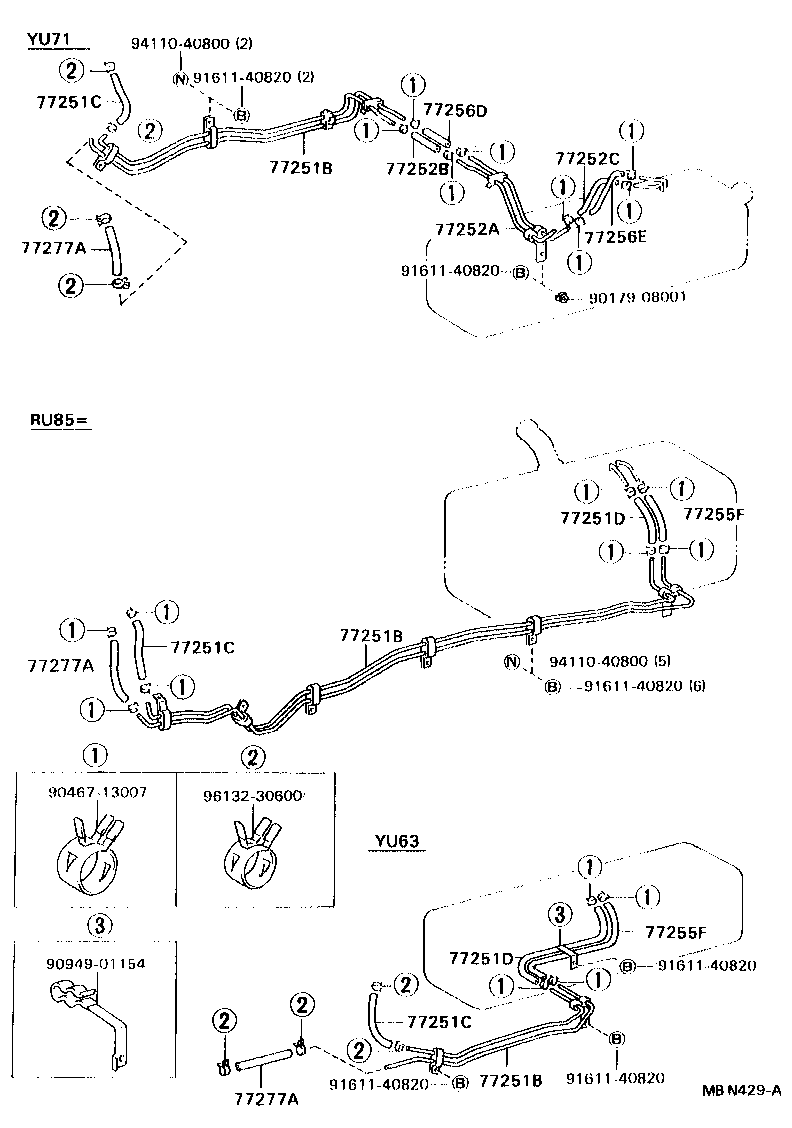 77017-36130 TUBE SUB-ASSY, FUEL AND EVAPORATION VENT product image