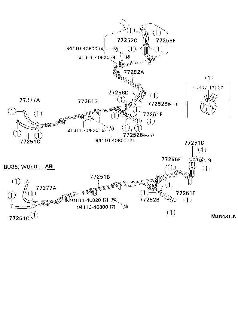 77017-36130 TUBE SUB-ASSY, FUEL AND EVAPORATION VENT product image