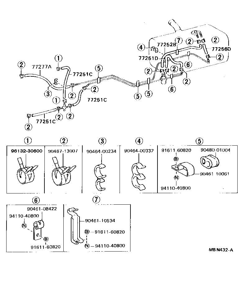 77017-36130 TUBE SUB-ASSY, FUEL AND EVAPORATION VENT product image