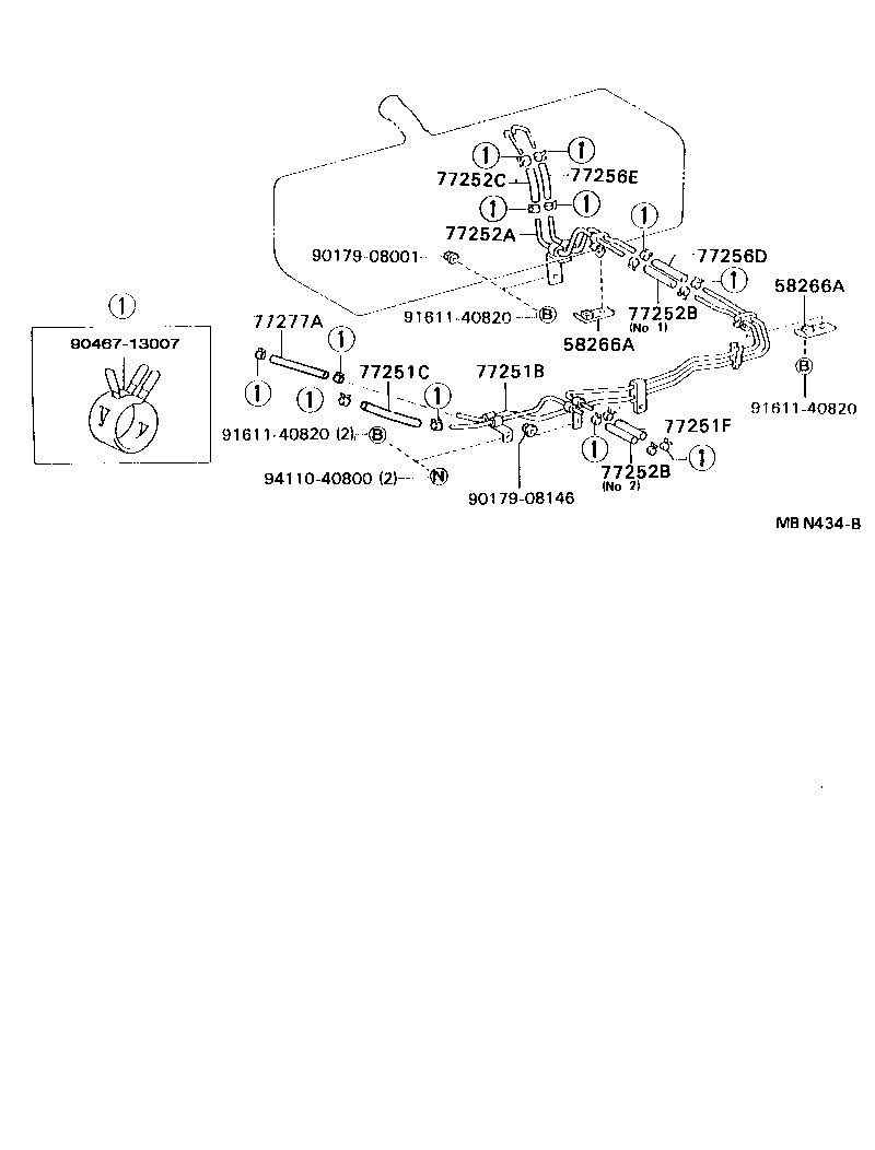 77017-36111 TUBE SUB-ASSY, FUEL AND EVAPORATION VENT product image