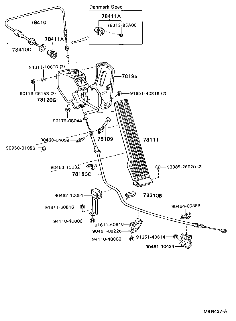 78208-95406 BOLT, ACCELERATOR PEDAL STOPPER product image