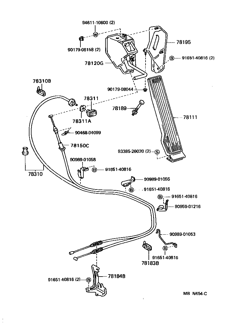 78150-25060 WIRE ASSY, ACCELERATOR FLEXIBLE product image