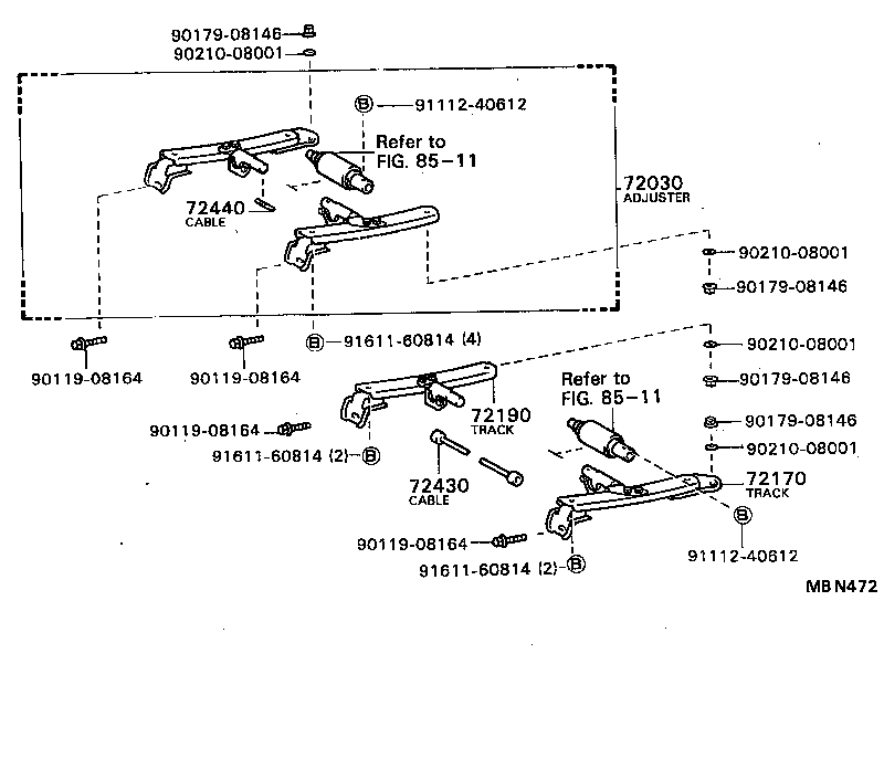 71260-91401 BRACKET ASSY, SEAT, OUTER LH product image