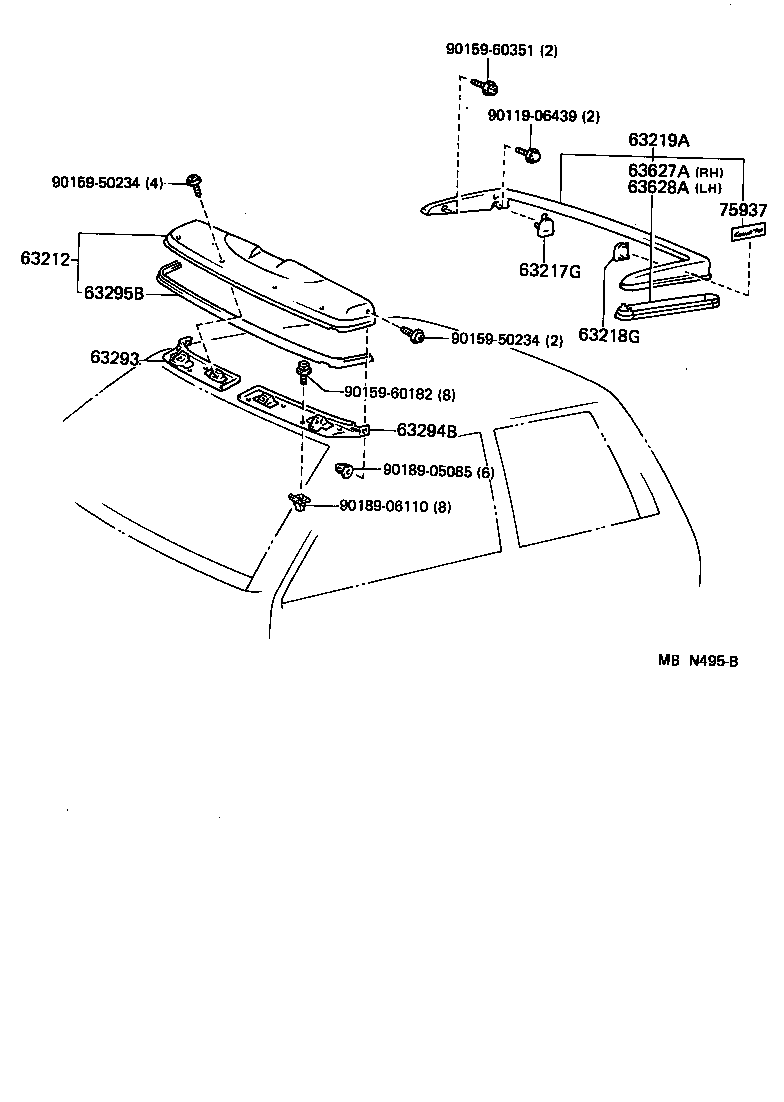 63137-10020 BRACKET, DOME LAMP, NO.1 product image