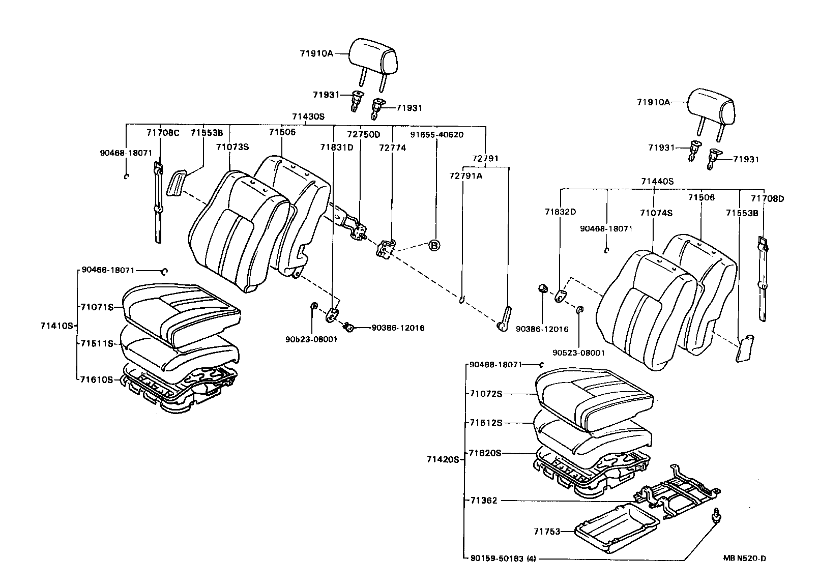 71620-20240 SPRING ASSY, FRONT SEAT CUSHION, LH(FOR SEPARATE TYPE) product image