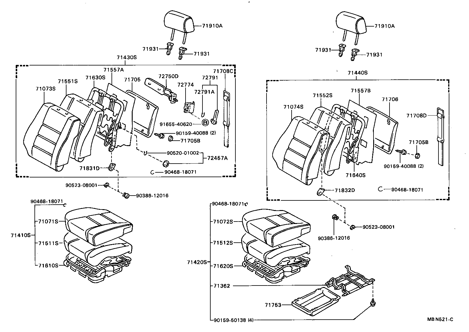 71620-20240 SPRING ASSY, FRONT SEAT CUSHION, LH(FOR SEPARATE TYPE) product image