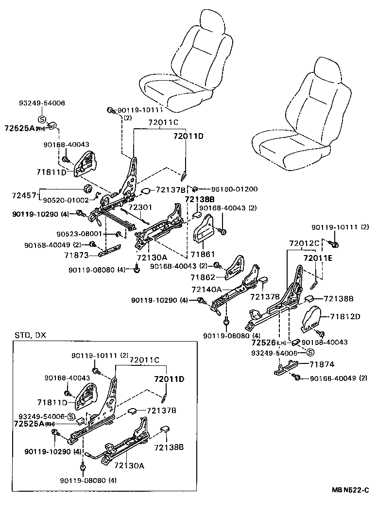 71620-20240 SPRING ASSY, FRONT SEAT CUSHION, LH(FOR SEPARATE TYPE) product image