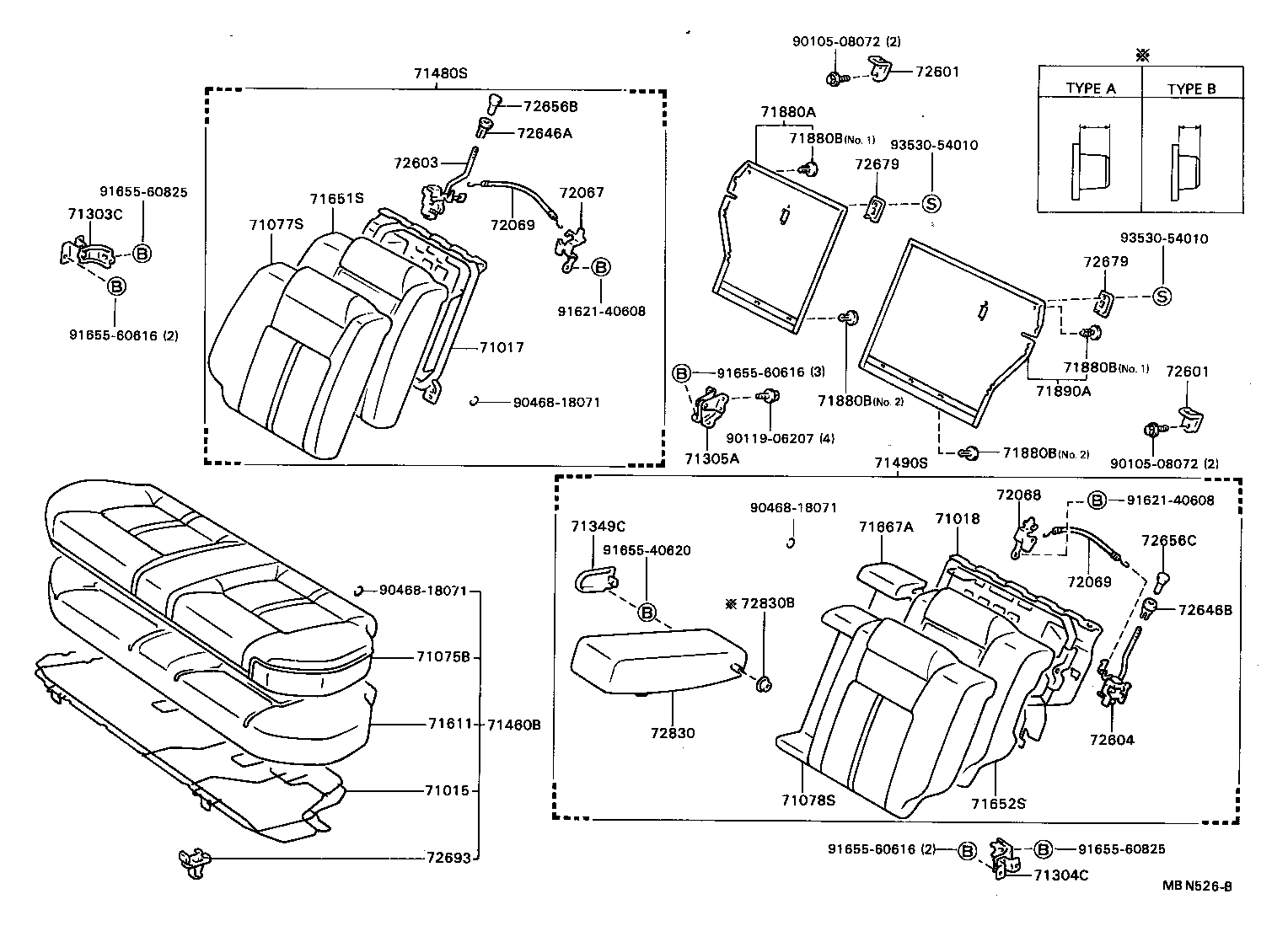 71015-20300 FRAME SUB-ASSY, REAR SEAT CUSHION product image