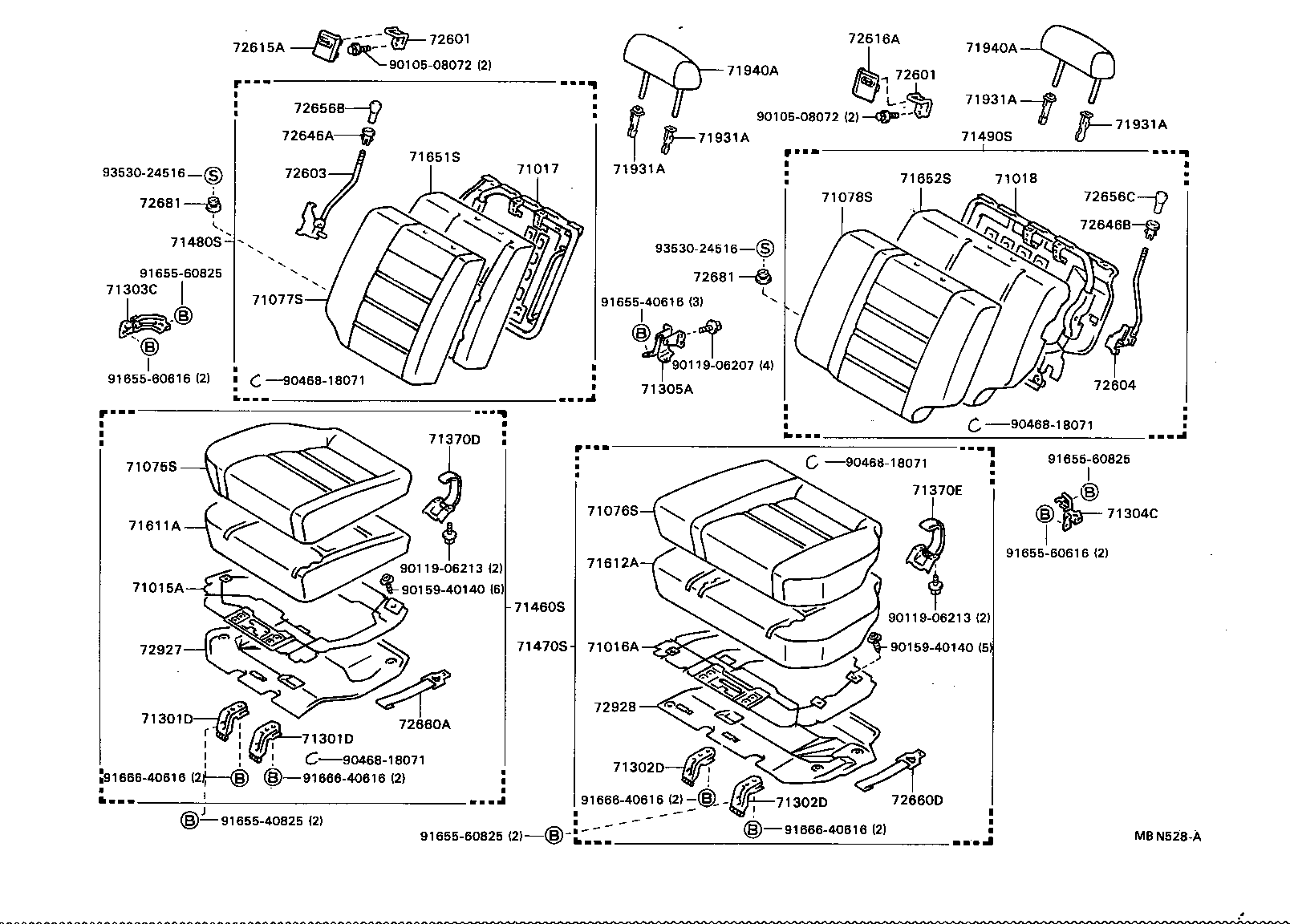 71015-20300 FRAME SUB-ASSY, REAR SEAT CUSHION product image