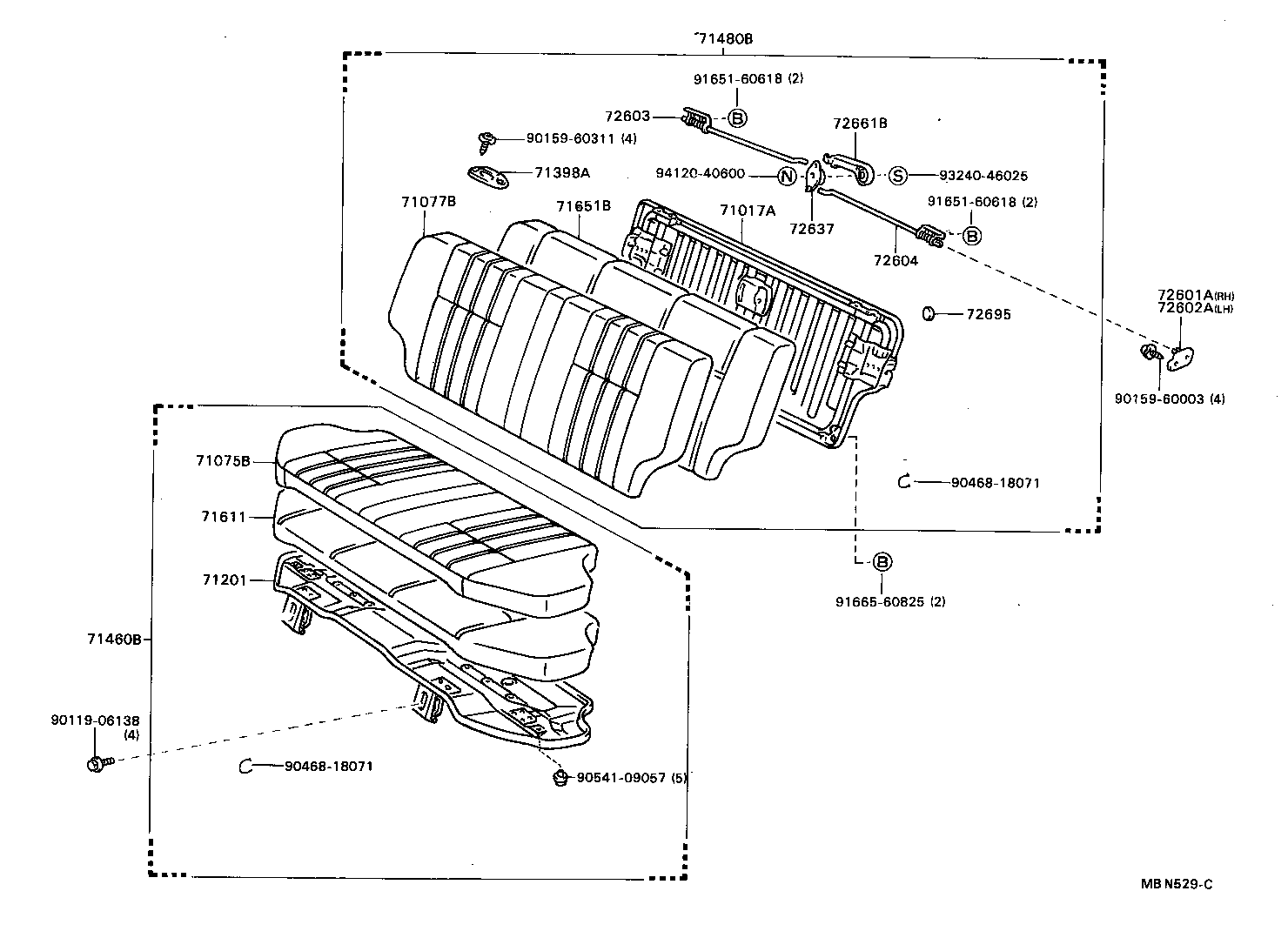 71015-20300 FRAME SUB-ASSY, REAR SEAT CUSHION product image