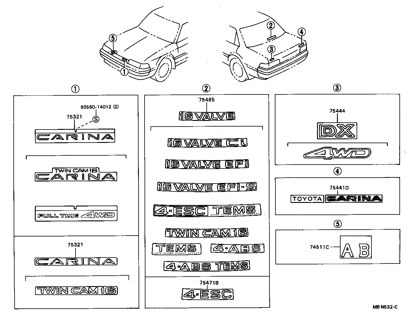 75321-20600 PLATE, RADIATOR GRILLE OR FRONT PANEL NAME product image