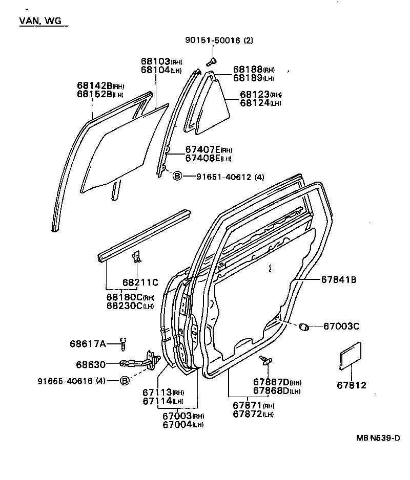 67004-95R01 PANEL SUB-ASSY, REAR DOOR, LH product image