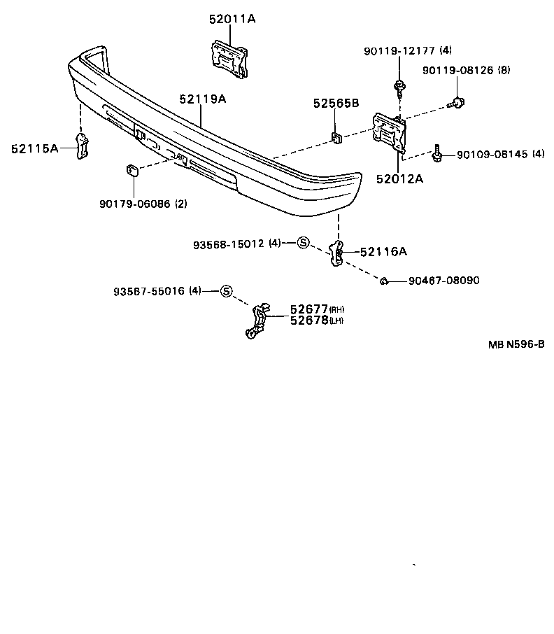 52127-16060 COVER, FRONT BUMPER HOLE, RH product image