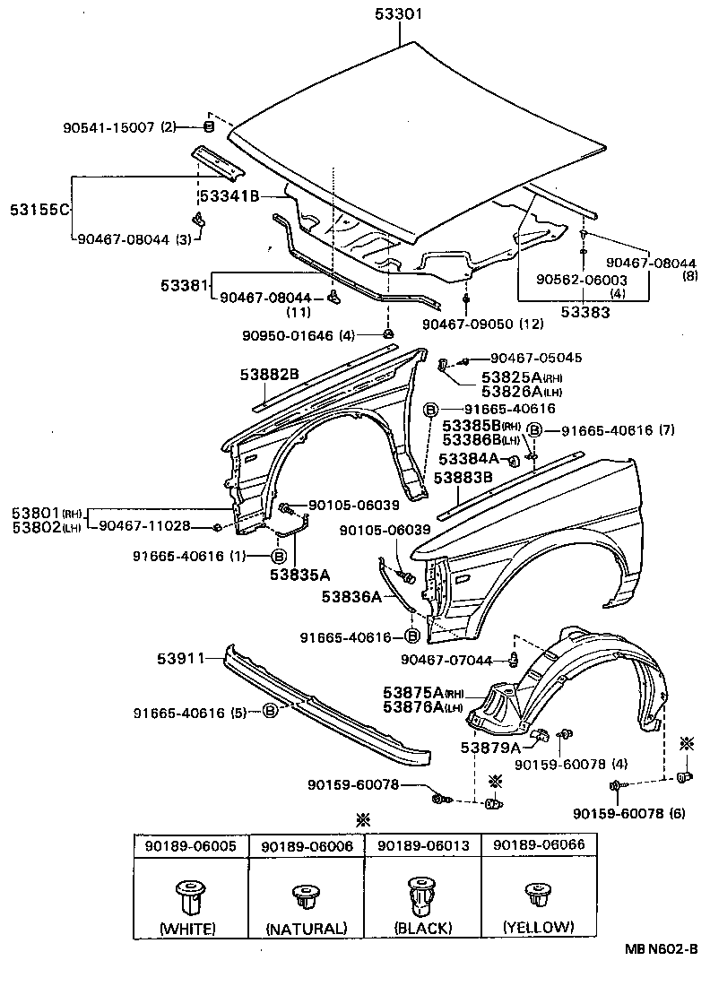 53802-16280 FENDER SUB-ASSY, FRONT LH product image