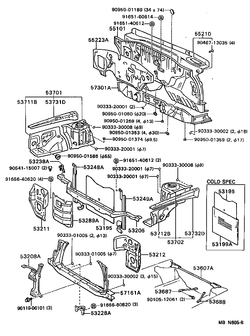 53199-16010 BAG, RADIATOR SHUTTER product image
