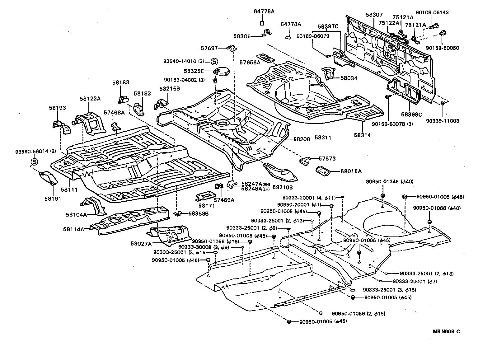 58307-16320 PANEL SUB-ASSY, BODY LOWER BACK product image