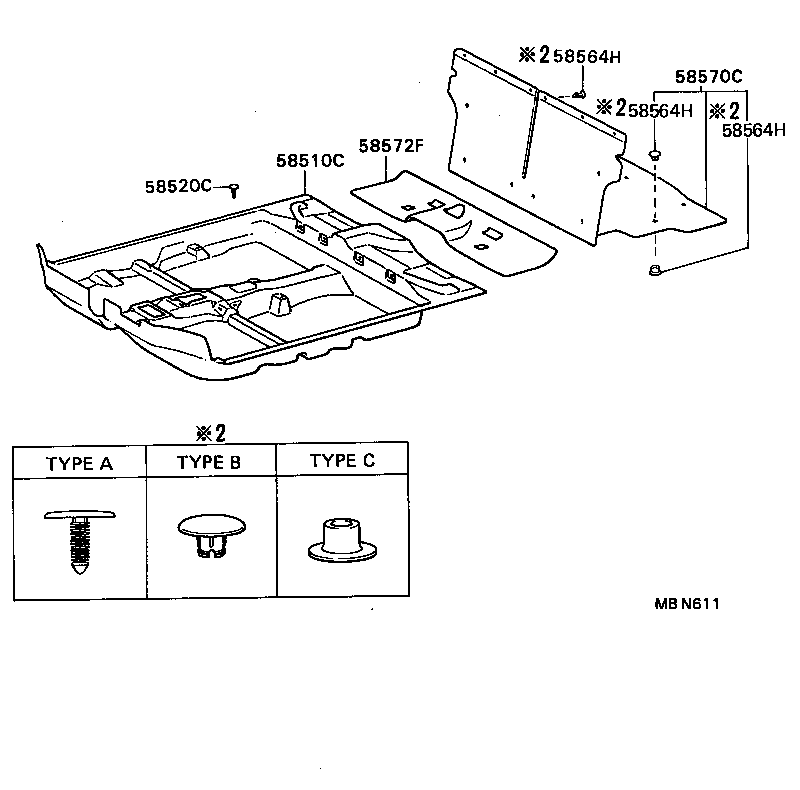 58510-16640-06 CARPET ASSY, FRONT FLOOR, FRONT product image
