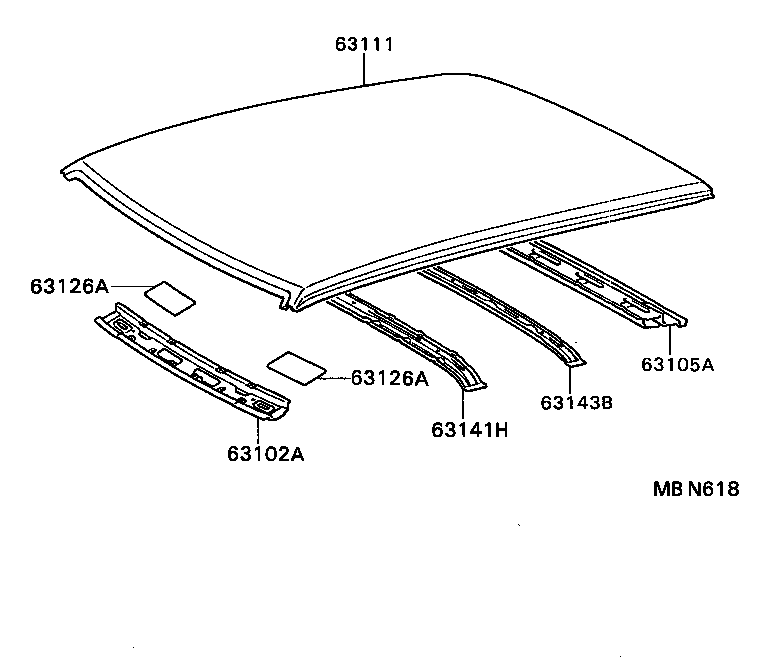 63111-16170 PANEL, ROOF product image