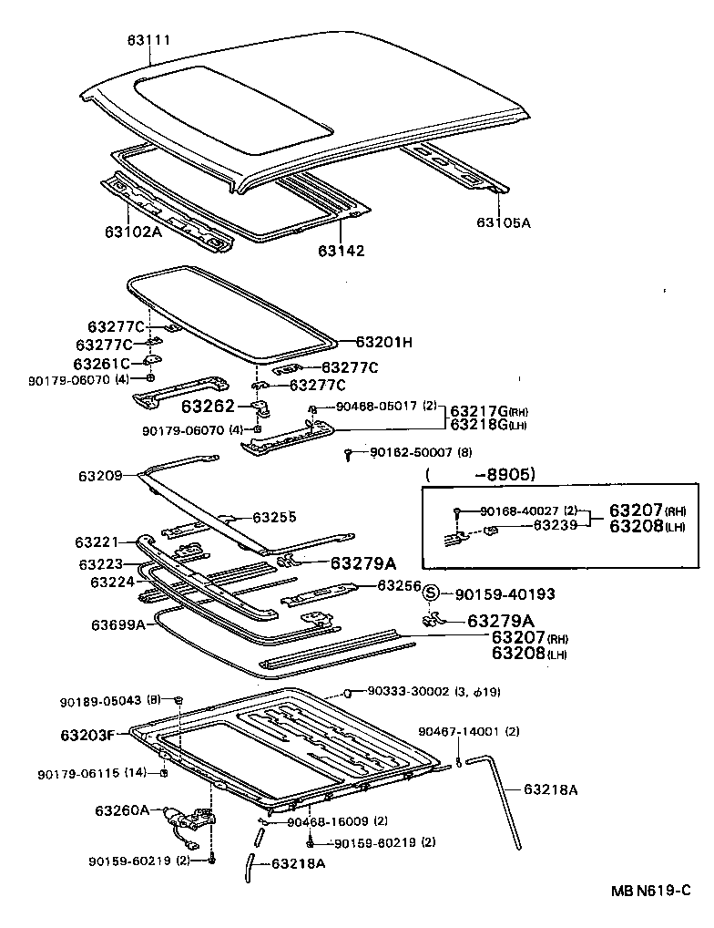 63111-16170 PANEL, ROOF product image
