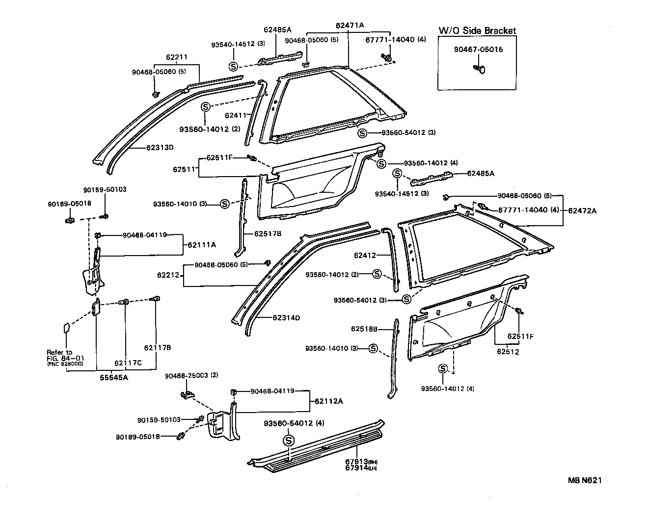62520-16490-01 BOARD, QUARTER INSIDE TRIM, LH product image