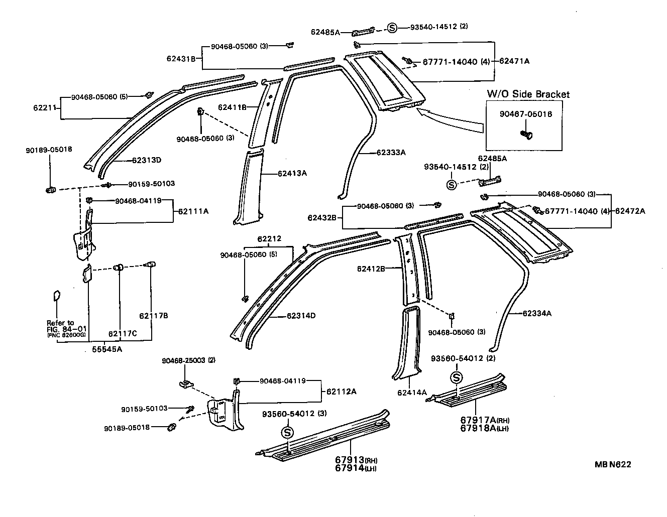 62520-16490-01 BOARD, QUARTER INSIDE TRIM, LH product image