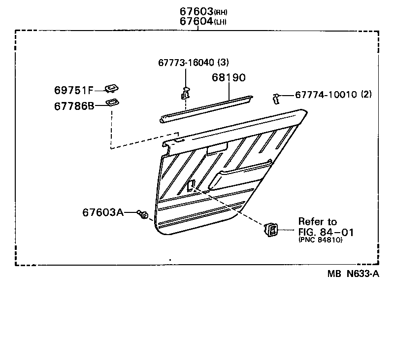 68113-16100 GLASS SUB-ASSY, REAR DOOR, RH product image