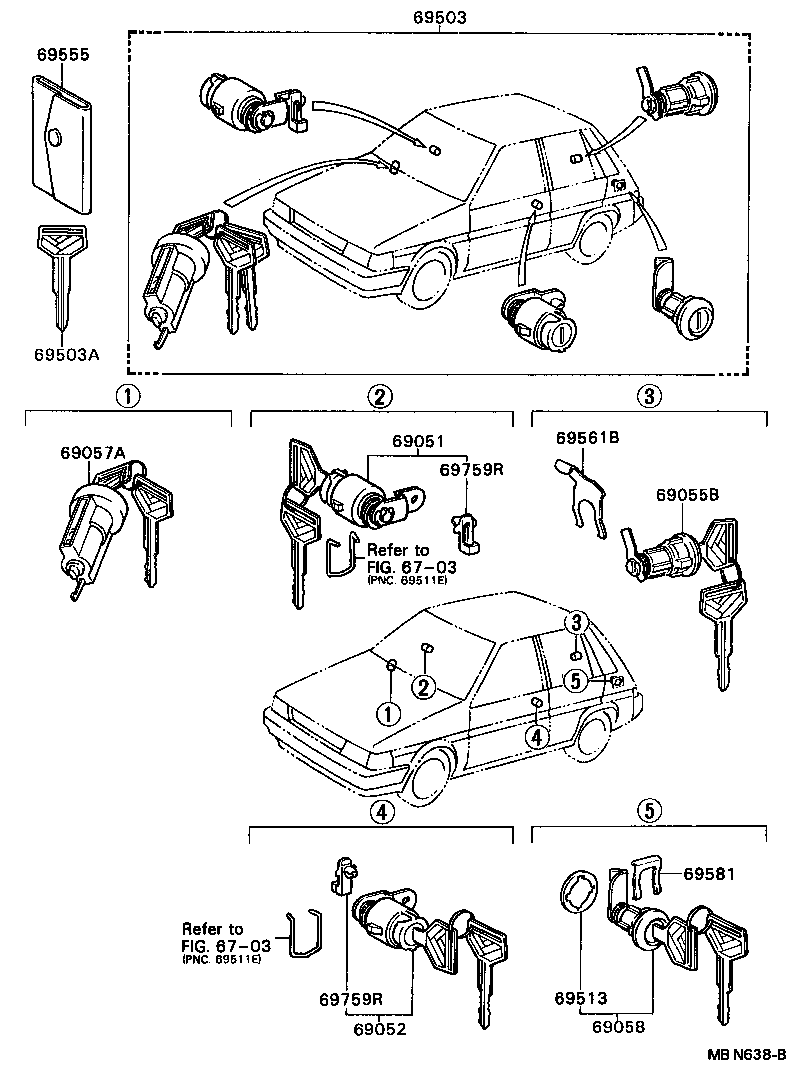 69005-16530 CYLINDER SET, LOCK product image