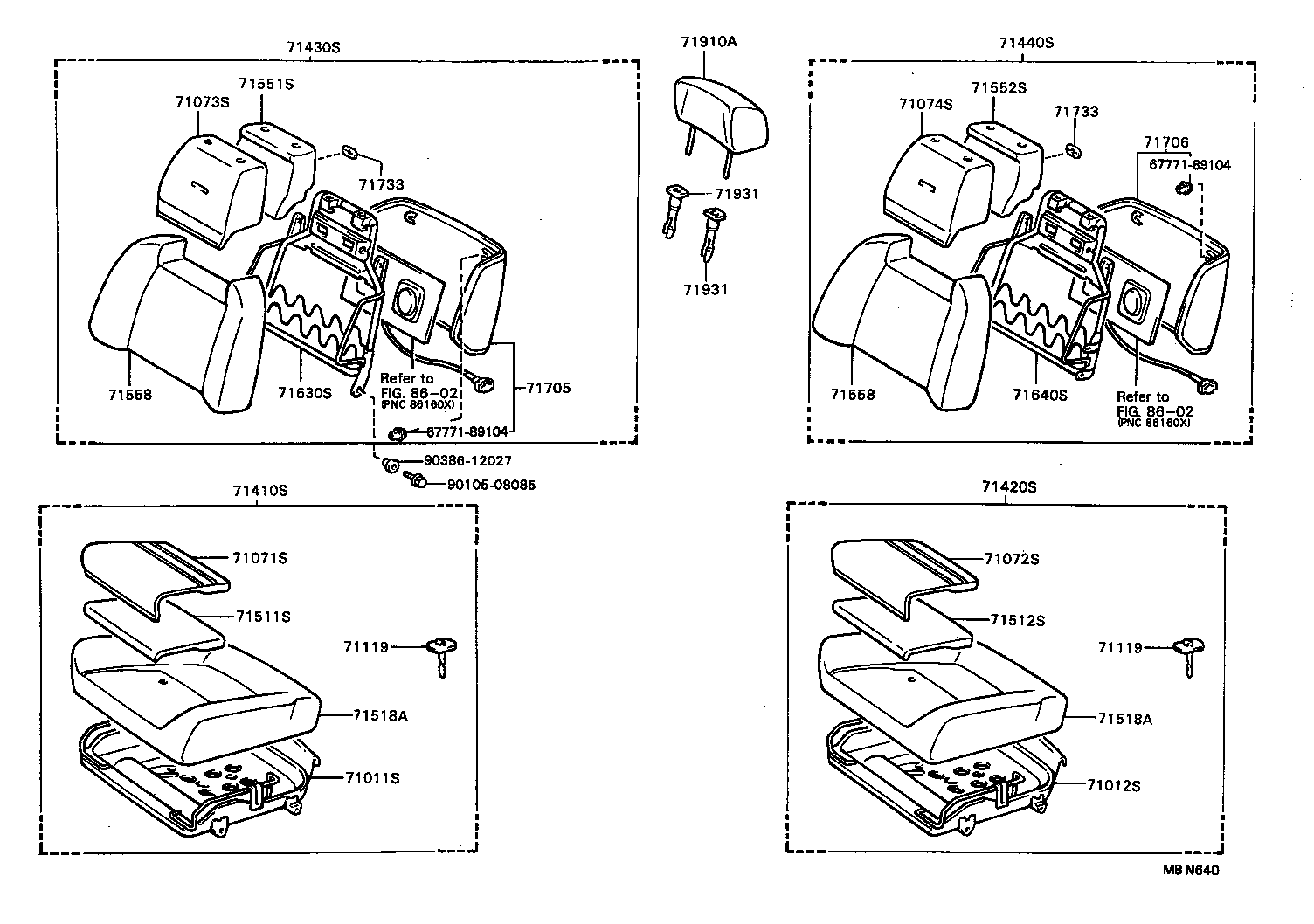 71420-16601-04 CUSHION ASSY, FRONT SEAT, LH (FOR SEPARATE TYPE) product image